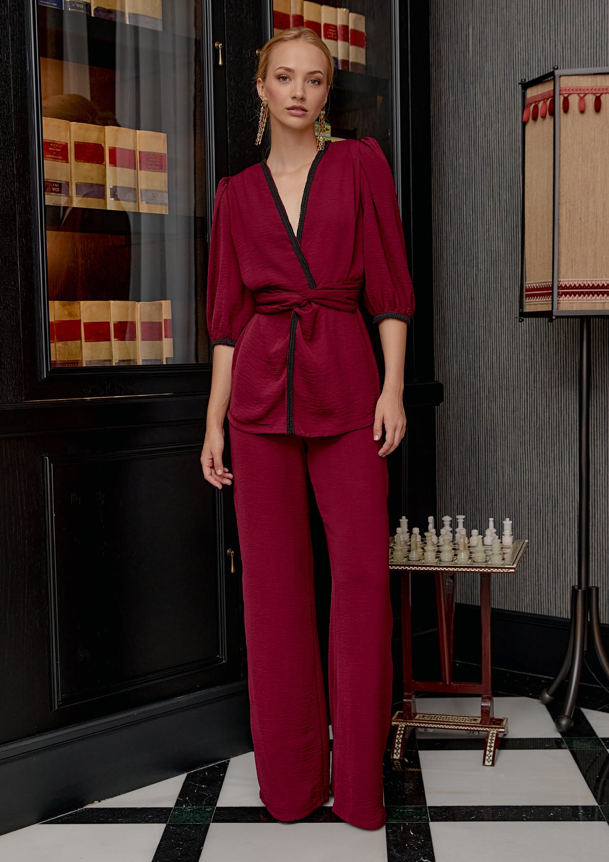 Top Magnolia burdeos