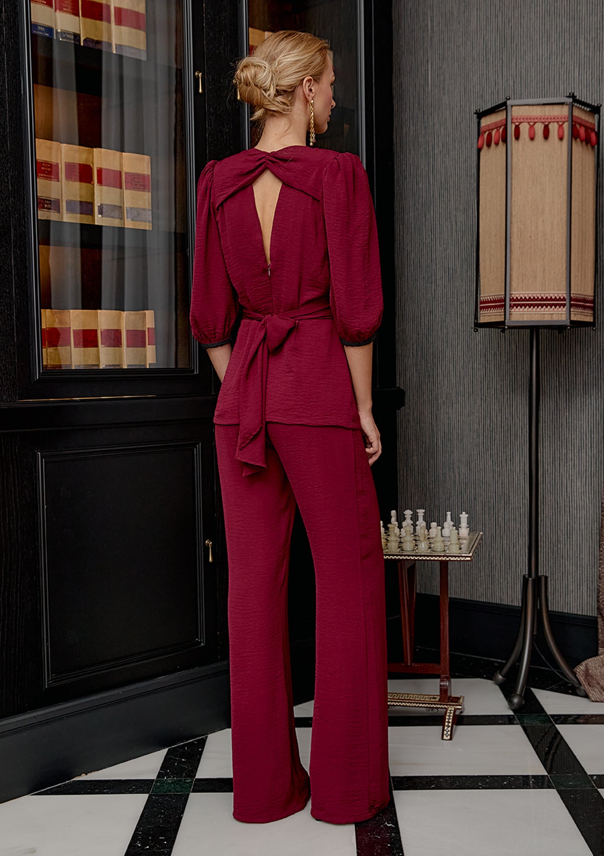 Top Magnolia burdeos