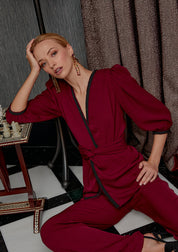 Top Magnolia burdeos