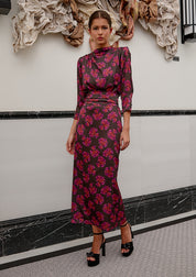 Catalina estampado marrón y rosa