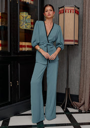 Top Magnolia azul teal