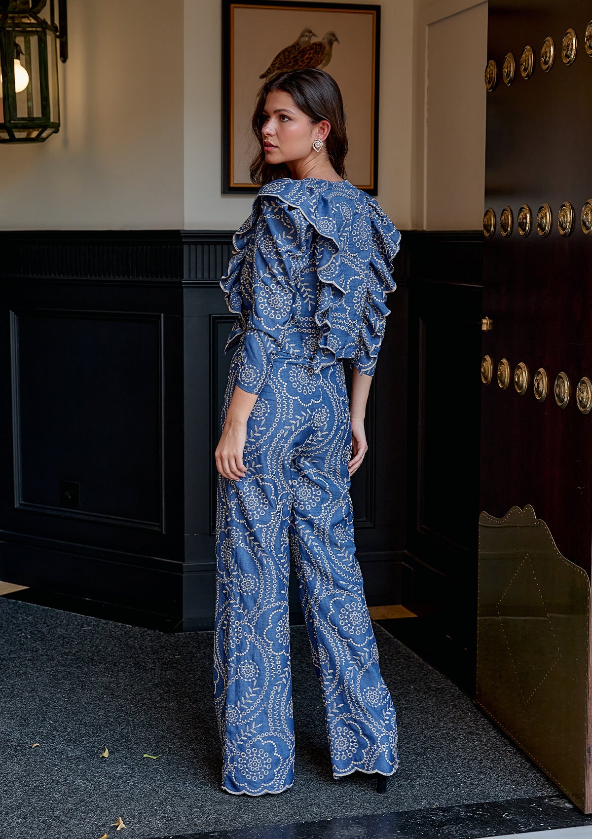 Pantalon bleu gardénia