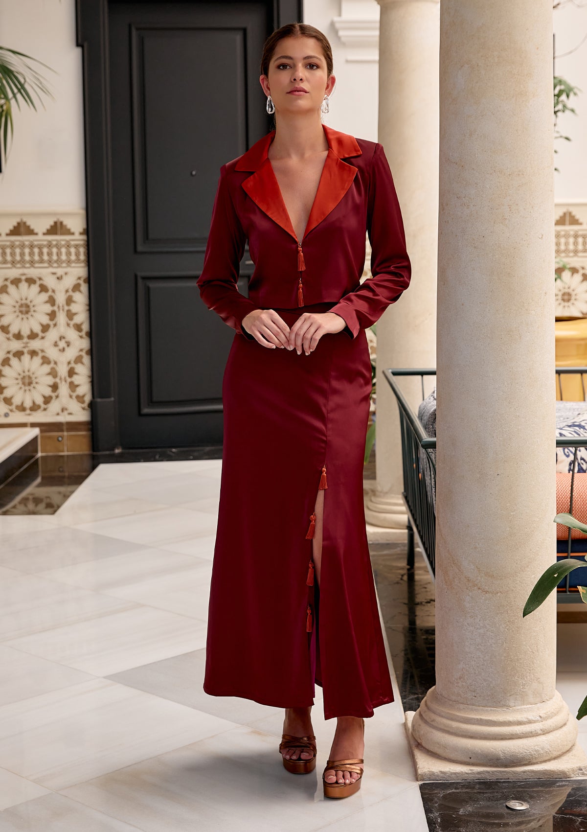 Veste bordeaux violette