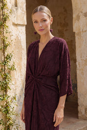 Zaida granate - Vestidos de invitada para bodas y eventos | Cho Atelier