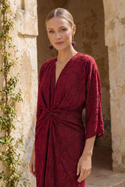 Zaida granate - Vestidos de invitada para bodas y eventos | Cho Atelier