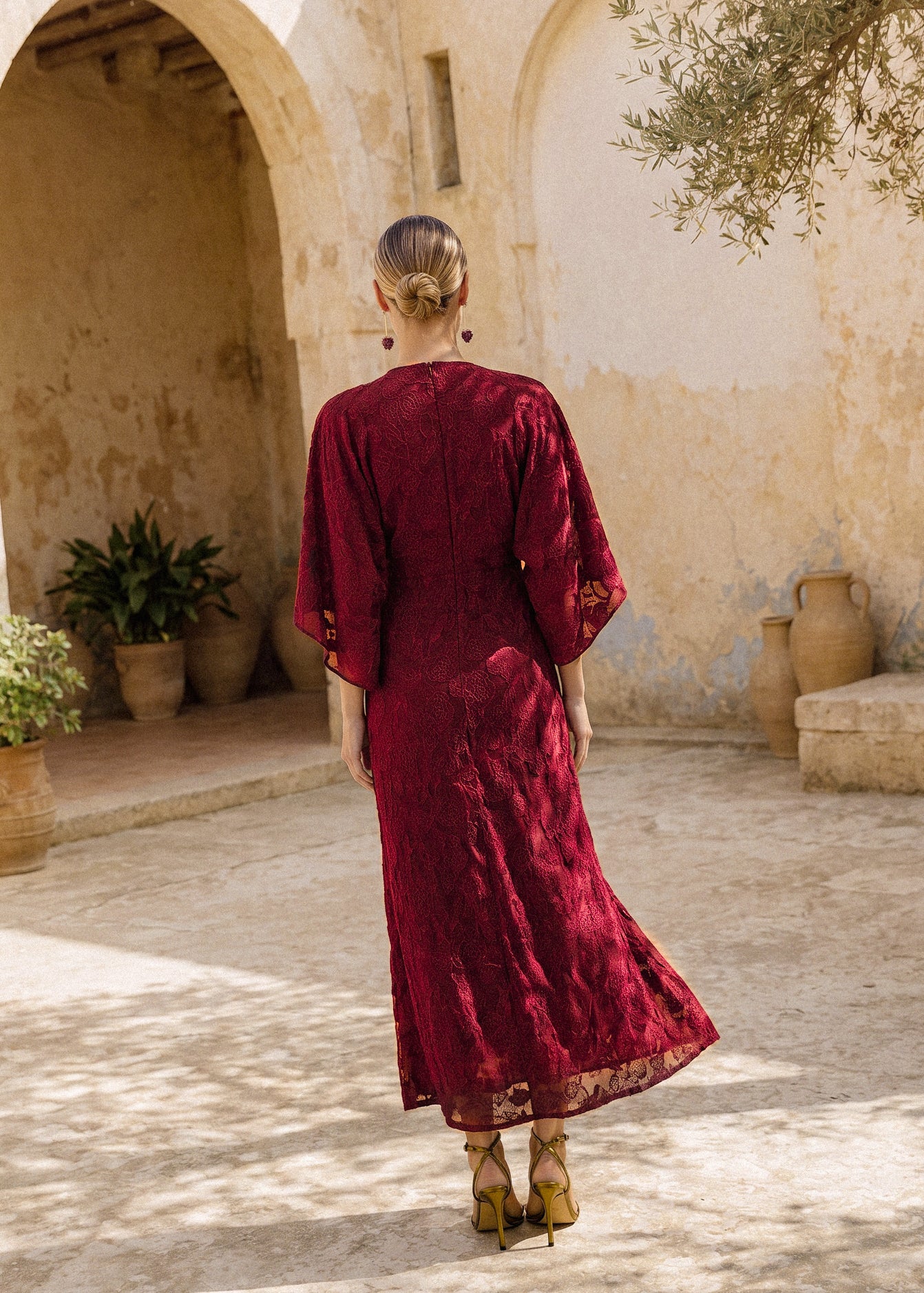 Zaida granate - Vestidos de invitada para bodas y eventos | Cho Atelier