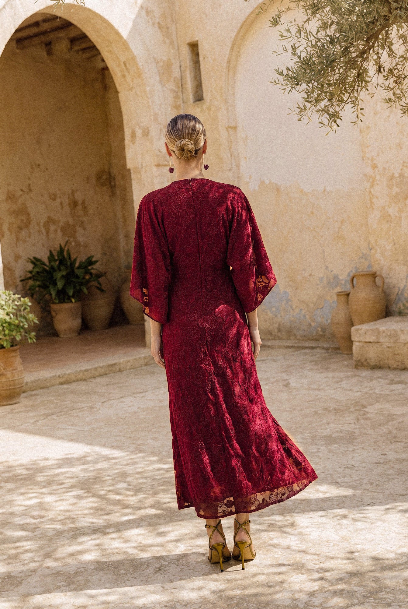 Zaida granate - Vestidos de invitada para bodas y eventos | Cho Atelier