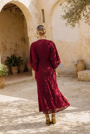 Zaida granate - Vestidos de invitada para bodas y eventos | Cho Atelier