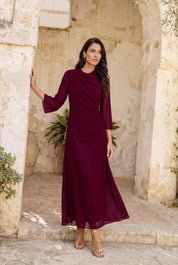 Carola burdeos - Vestidos de invitada para bodas y eventos | Cho Atelier