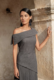 Yasmin gris - Vestidos de invitada para bodas y eventos | Cho Atelier