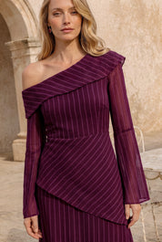 Samara berenjena - Vestidos de invitada para bodas y eventos | Cho Atelier