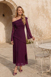 Samara berenjena - Vestidos de invitada para bodas y eventos | Cho Atelier