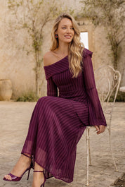 Samara berenjena - Vestidos de invitada para bodas y eventos | Cho Atelier