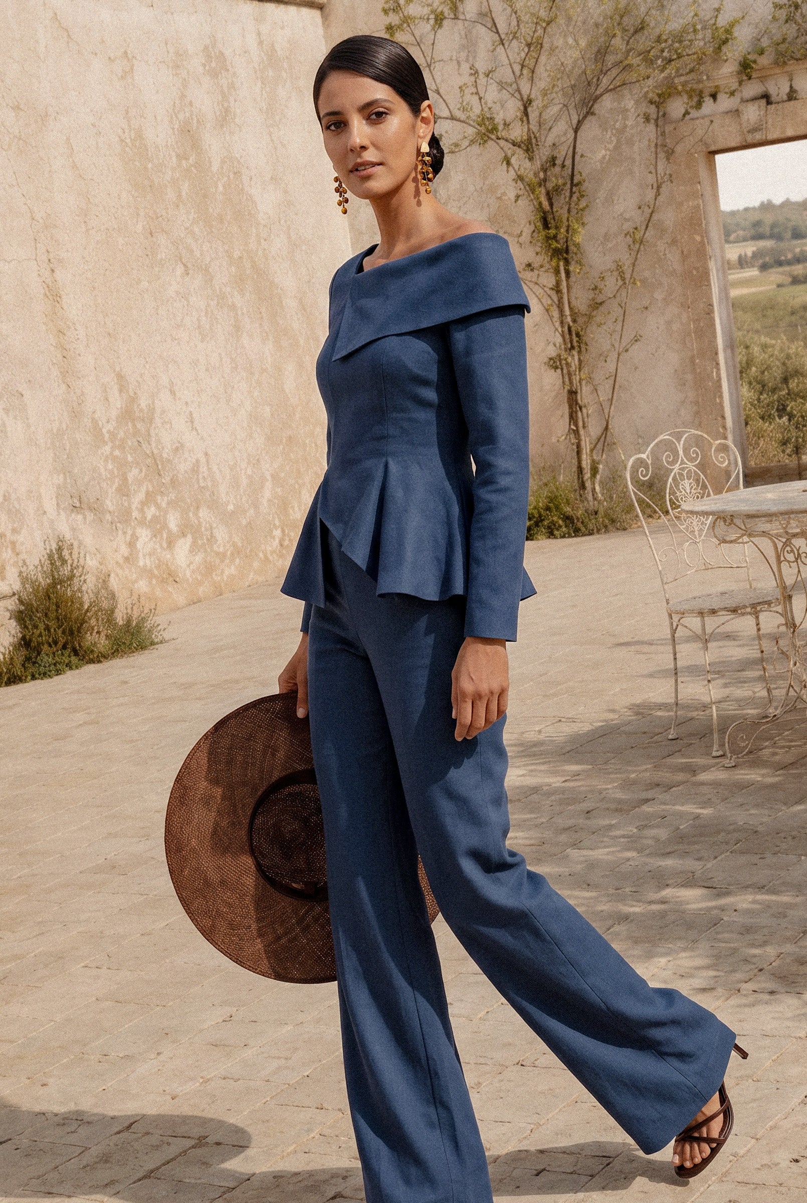 Pantalón Daniela azul - Vestidos de invitada para bodas y eventos | Cho Atelier