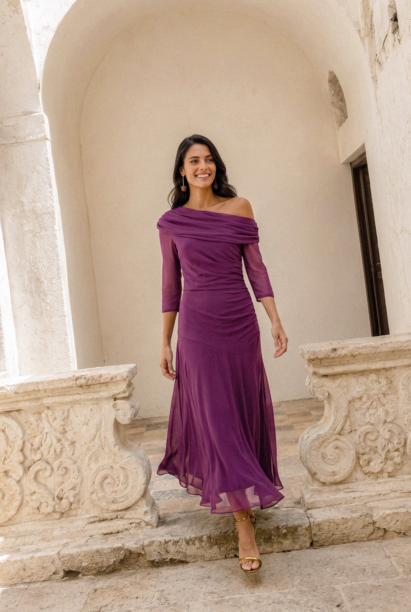Gisella morado - Vestidos de invitada para bodas y eventos | Cho Atelier