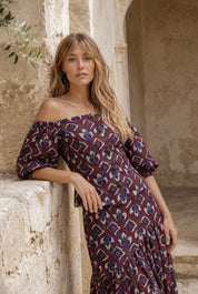 Olaya falda estampado - Vestidos de invitada para bodas y eventos | Cho Atelier