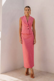 Falda Guadalupe coral - Vestidos de invitada para bodas y eventos | Cho Atelier