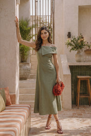 Emily caqui - Vestidos de invitada para bodas y eventos | Cho Atelier