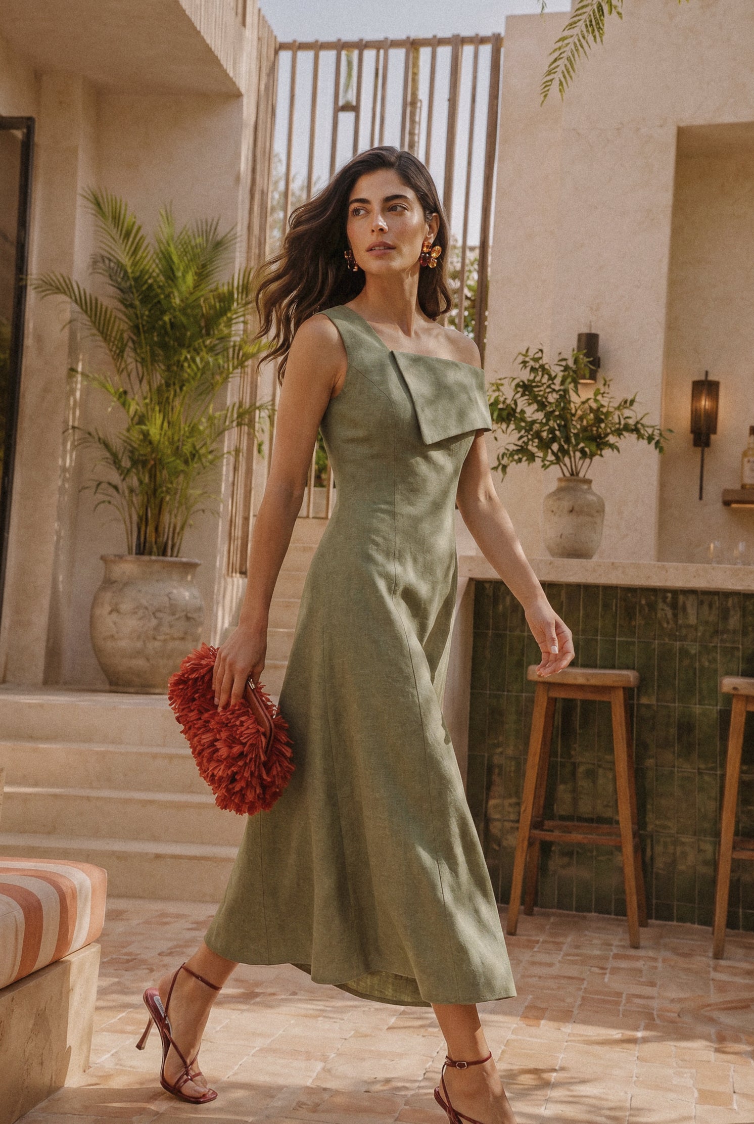 Emily caqui - Vestidos de invitada para bodas y eventos | Cho Atelier