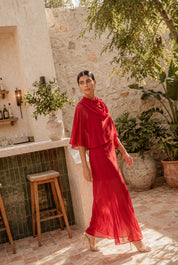 Orquidea rojo - Vestidos de invitada para bodas y eventos | Cho Atelier